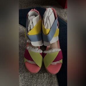 Trissa • Flamingo Pink Multi Color • Elastic • Heavy Canvas • Size 7M